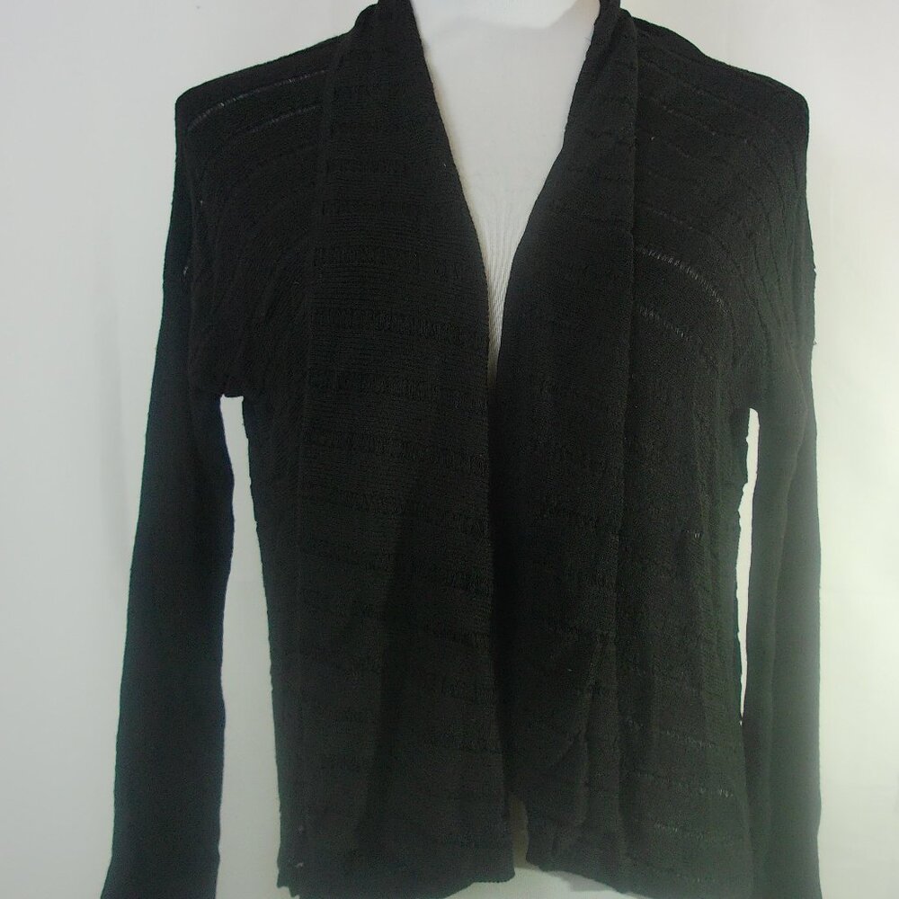 Eileen Fisher Women’s Black Open Front Cardigan Sweater Size Small